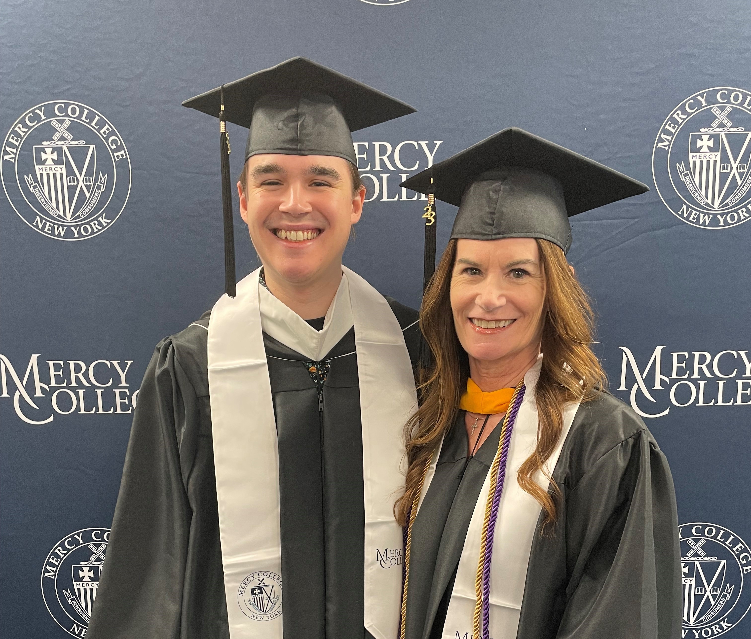 Mother and Son Graduate from the Mercy College School of Business